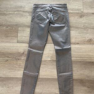Else Metallic Silver/bronze  Skinny Jeans size 27” low rise y2k style NWOT